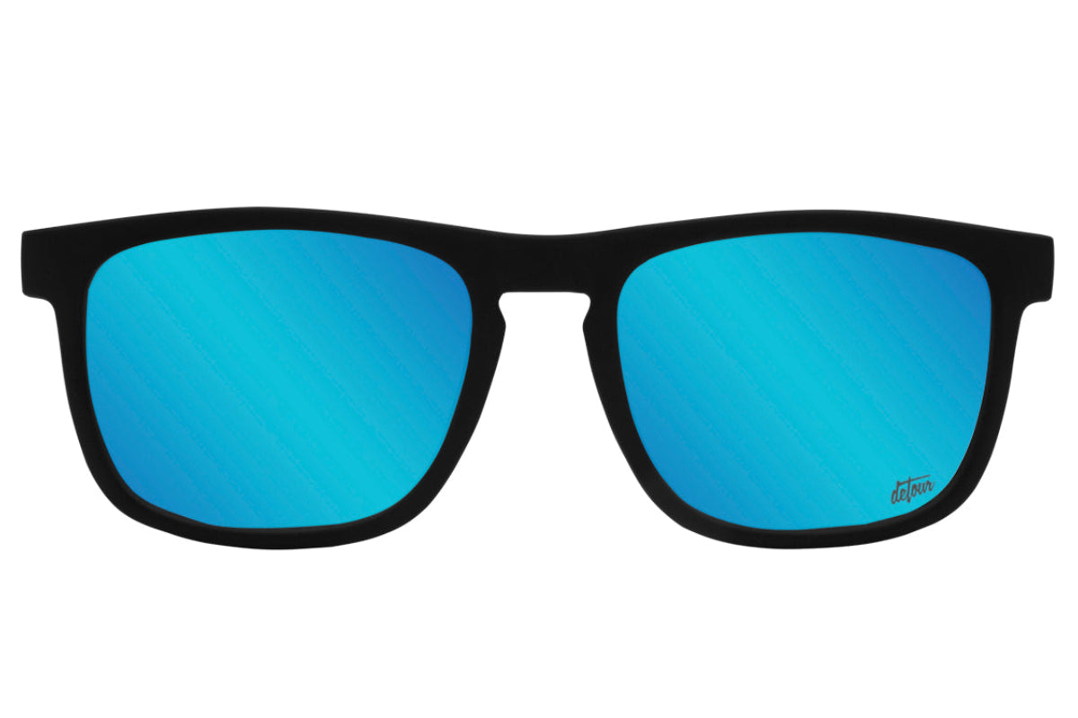 Floaties XL - Matte Black - Electric Blue Lens Polarized