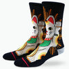 black pyvot men's sock with white lucky cat on the front