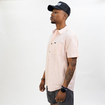 Brixton Charter Featherweight Woven Short Sleeve Woven - Coral Pink