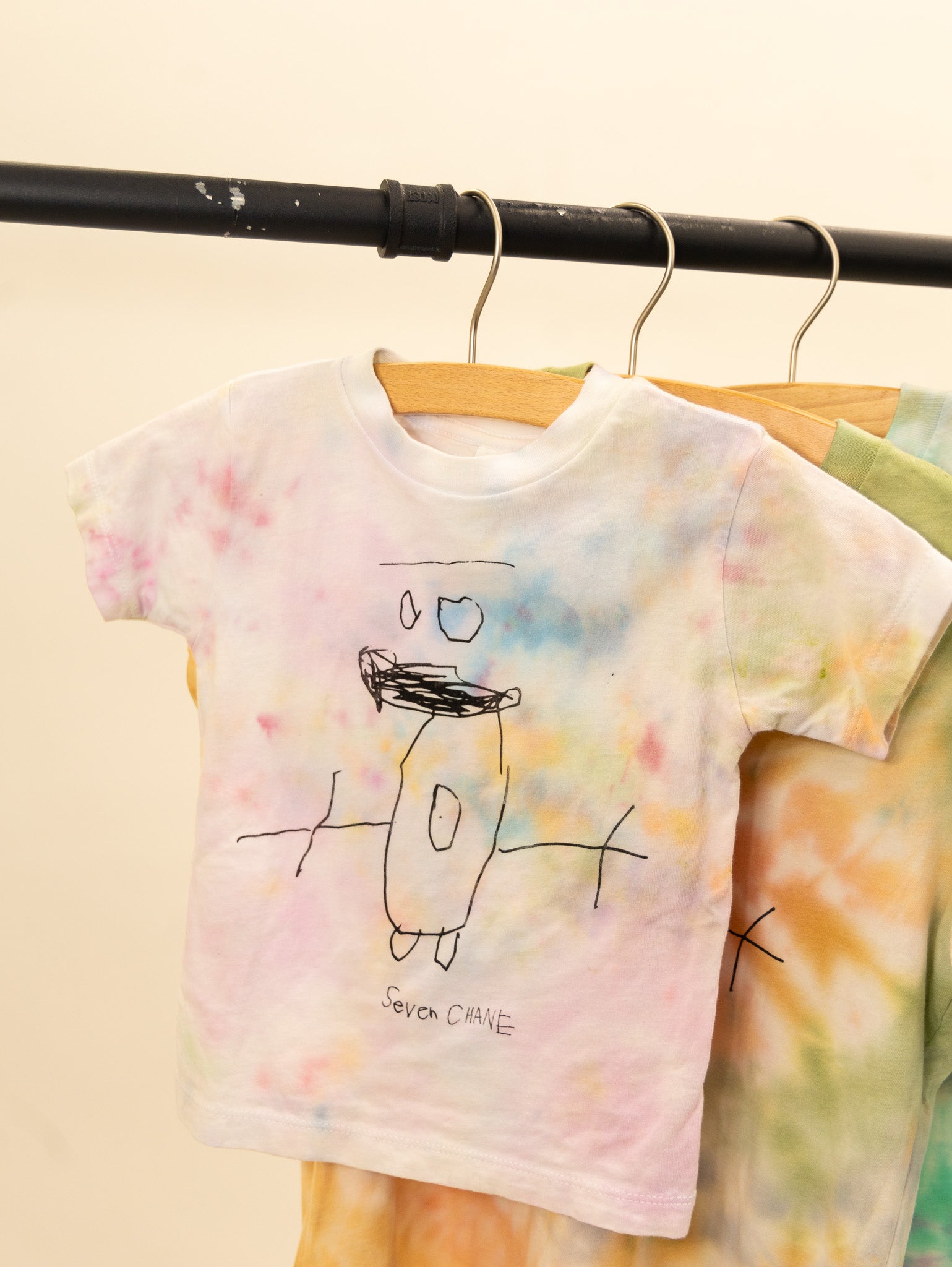 hand drawn seven chane stick man tee shirt