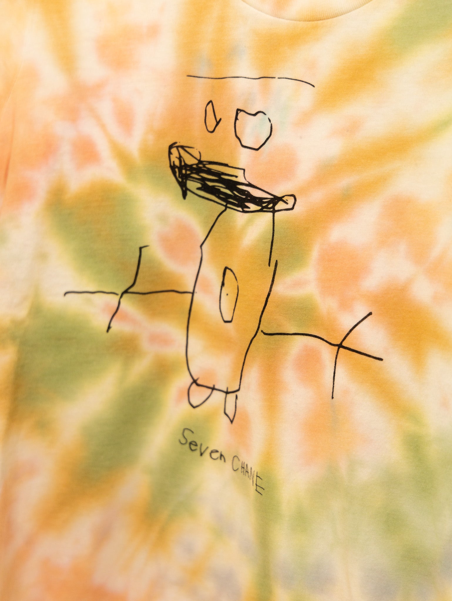hand drawn seven chane stick man tee shirt
