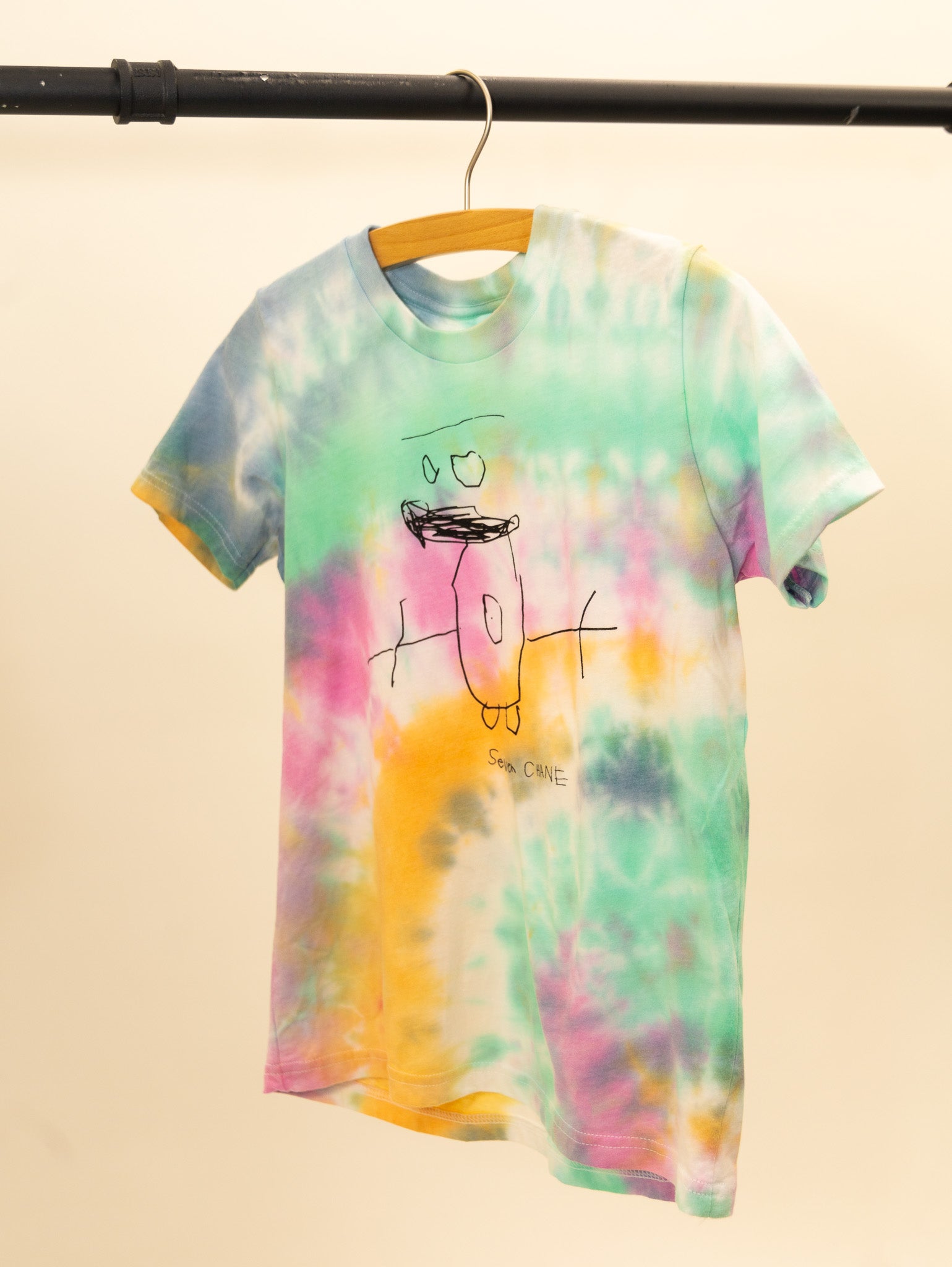 hand drawn seven chane stick man tee shirt