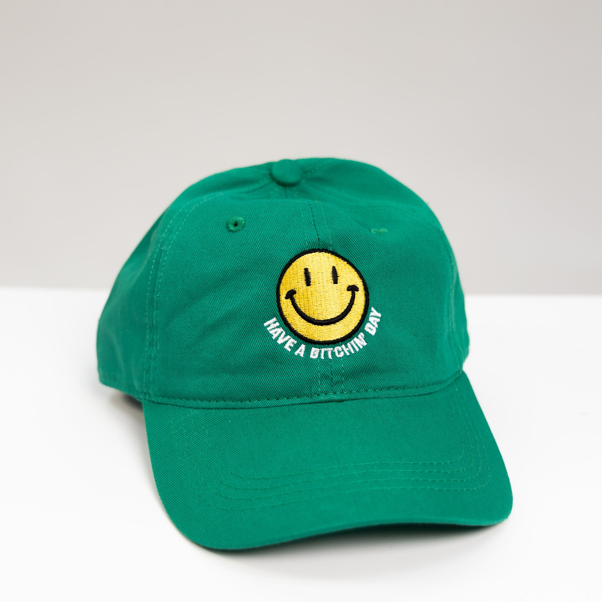 green embroidered have a bitchin' day hat