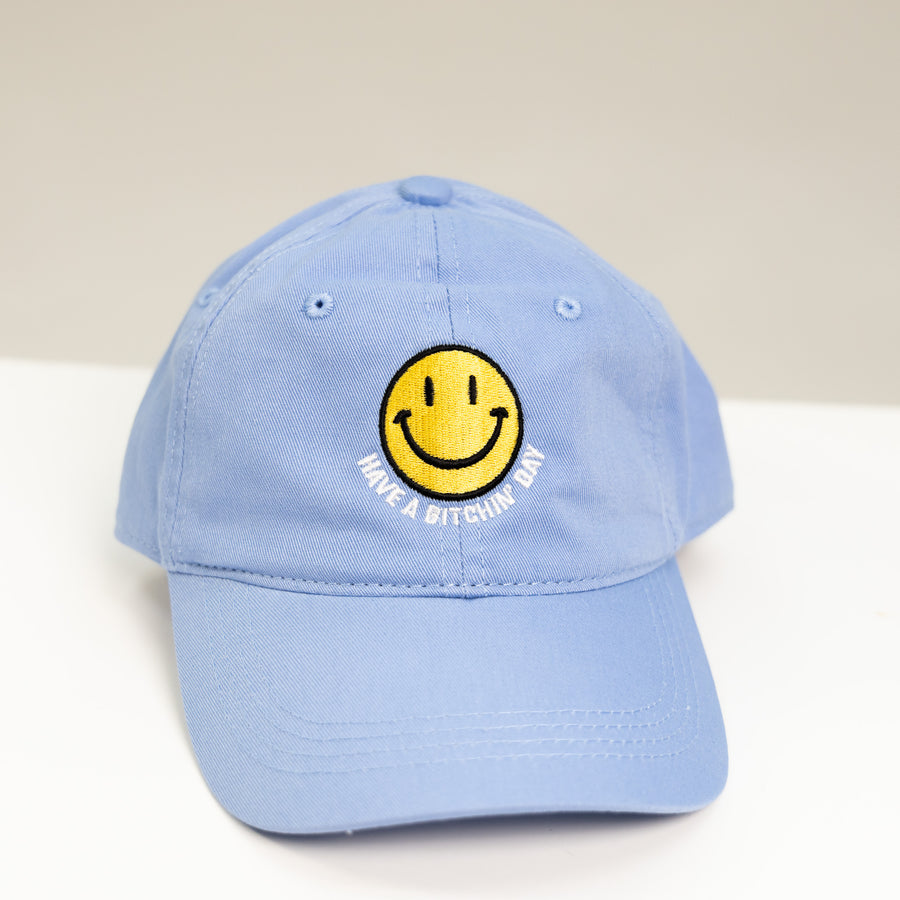 blue embroidered have a bitchin' day hat