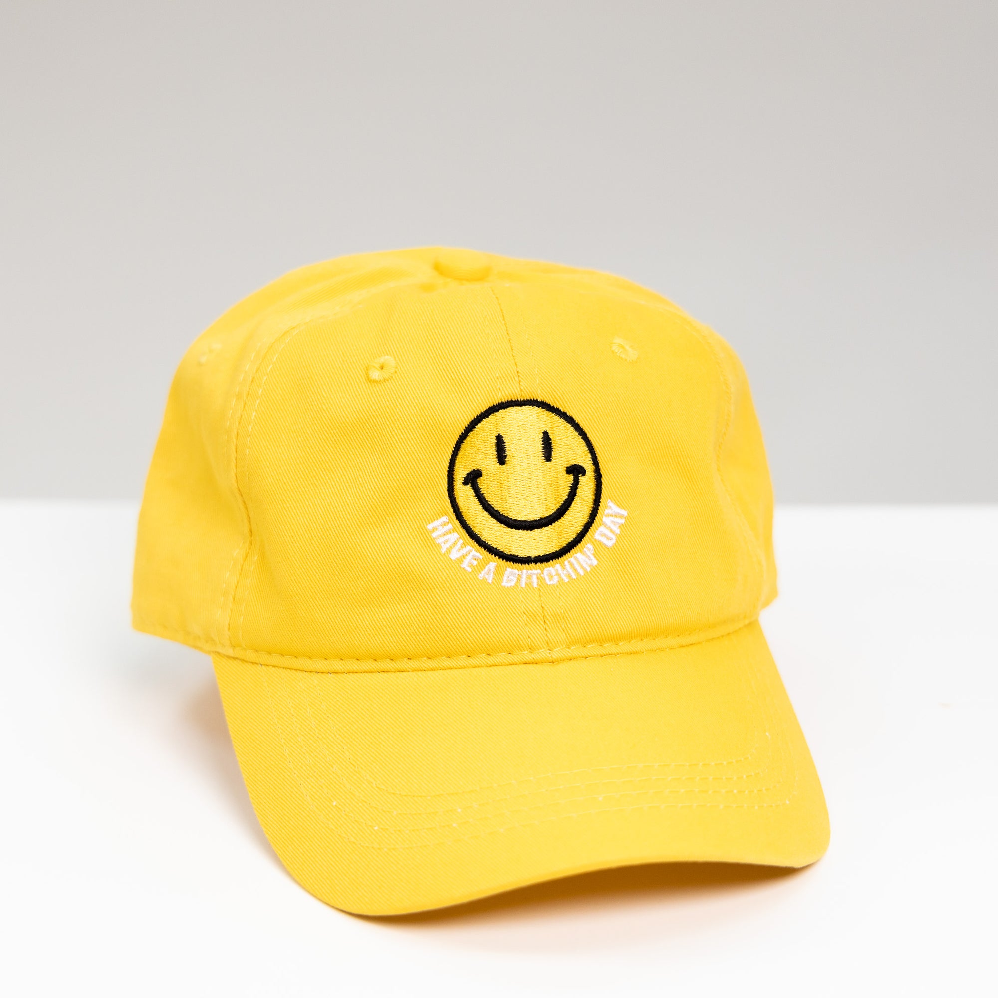 yellow embroidered have a bitchin' day hat