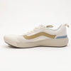 off white vans women's ultrarange exo se with brown sidestripe, off white sole and light blue details