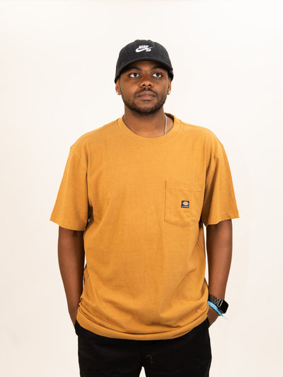 dickies brown tee shirt with chest pocket