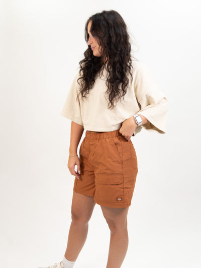 orange women's dickies shorts