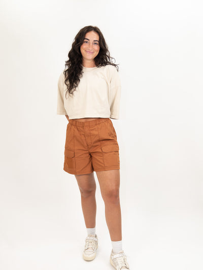 orange women's dickies shorts