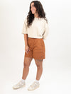 orange women's dickies shorts