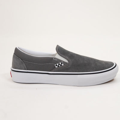 grey vans men's skate slip-on with white sole