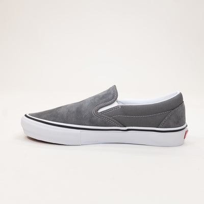 grey vans men's skate slip-on with white sole