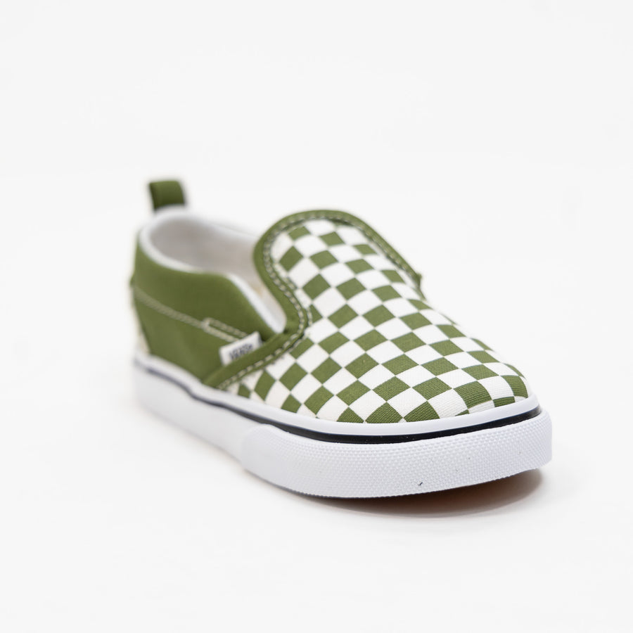 Vans Kids Slip-On Checkerboard - Color Theory Pesto