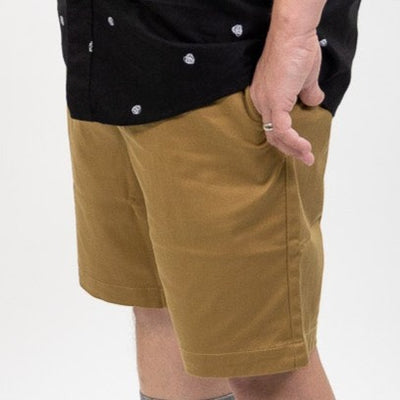 Volcom Frickin Elastic Waist Shorts - Dark Khaki