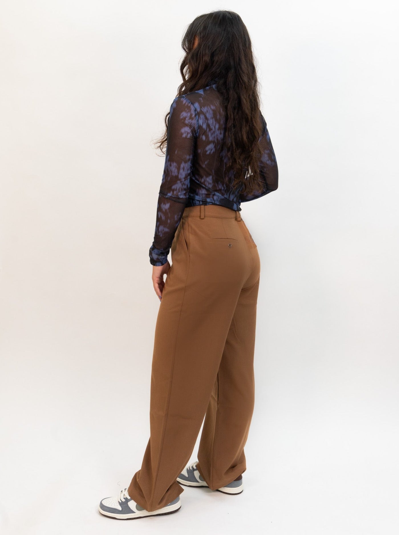 brown wild pony women's Long camel-colored crepe pants