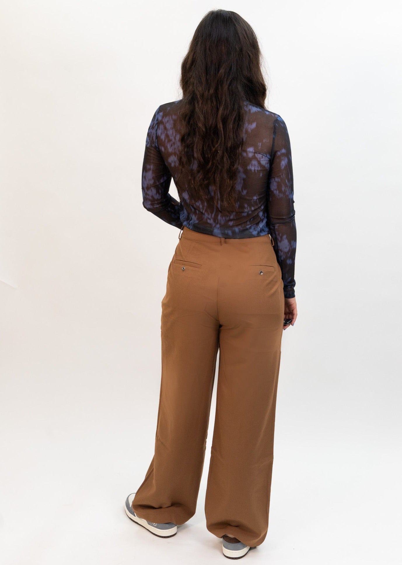 brown wild pony women's Long camel-colored crepe pants
