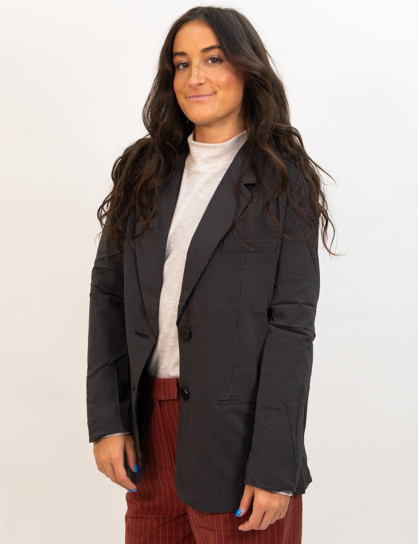 black wild pony women's Pinstripe Suit Blazer