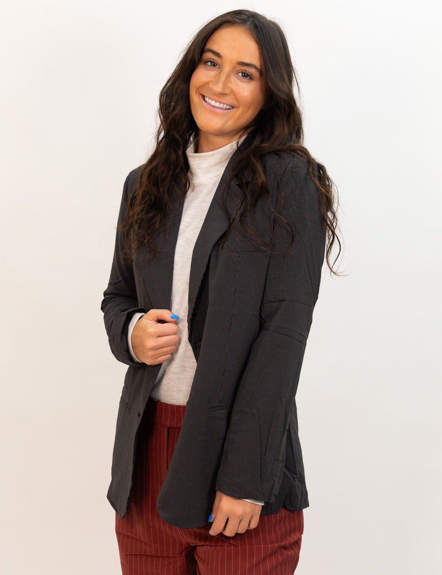 black wild pony women's Pinstripe Suit Blazer