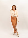 Moon River Plisse High Waist Long Skirt - Terracotta