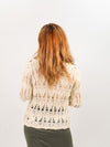 Moon River Front Tie Closure Long Sleeve Knit Cardigan - Cream