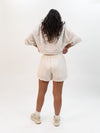 Miou Muse Cool Soft Fabric Shorts - Ecru