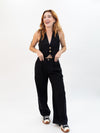 Miou Muse Highwaisted Wideleg Trousers - Black