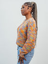 Native Youth Plata Knitted Cropped Jumper - Orange (Multi)