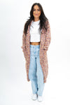 Polagram by Wellmade INC. Multi-Colored Knit Woven Bubble Sleeve Cardigan - Wine Multi