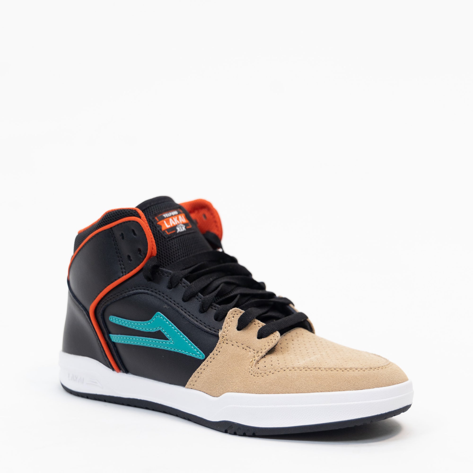 Lakai Telford Skate Shoe Tan/Black Leather