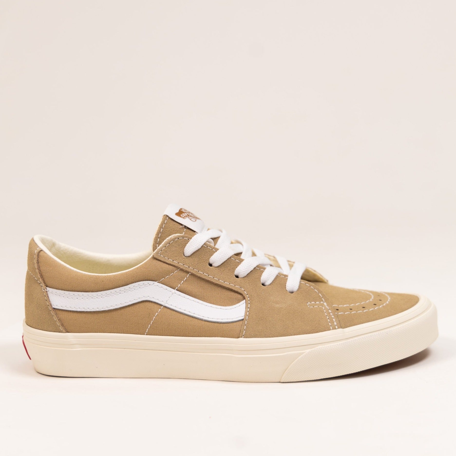 Brown canvas vans best sale