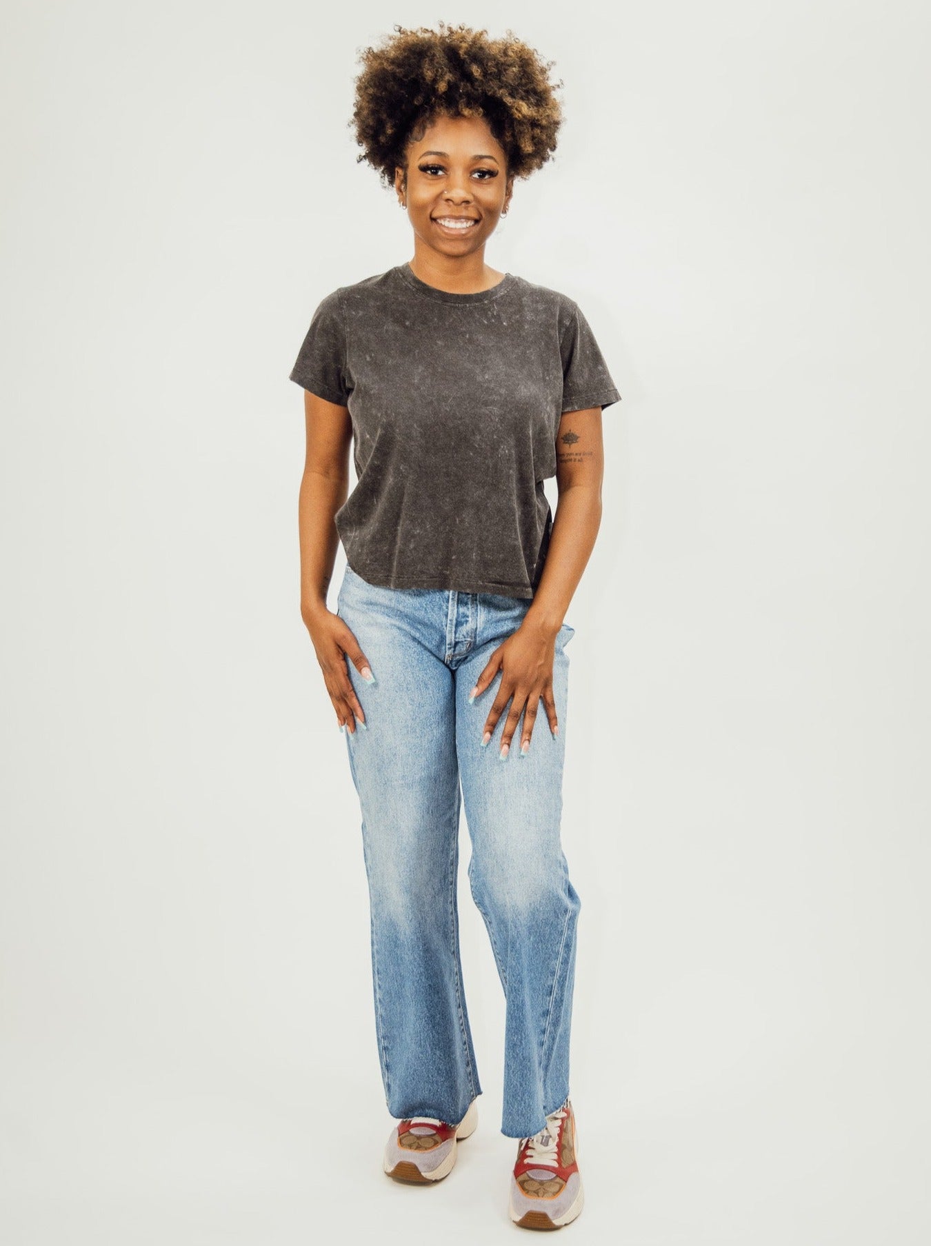 women's rollas high-rise, relaxed fit jean with a crop flare hem