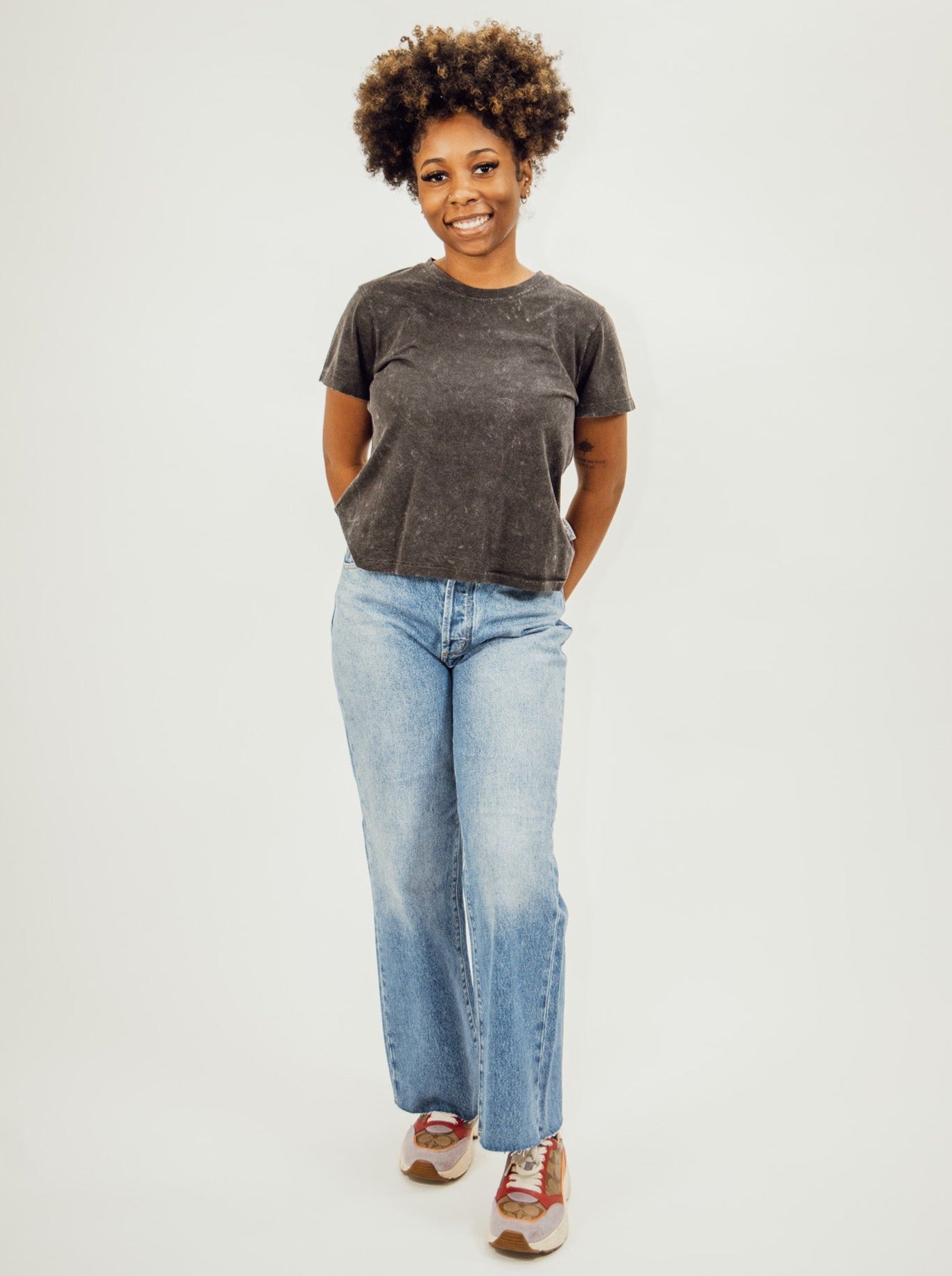 women's rollas high-rise, relaxed fit jean with a crop flare hem