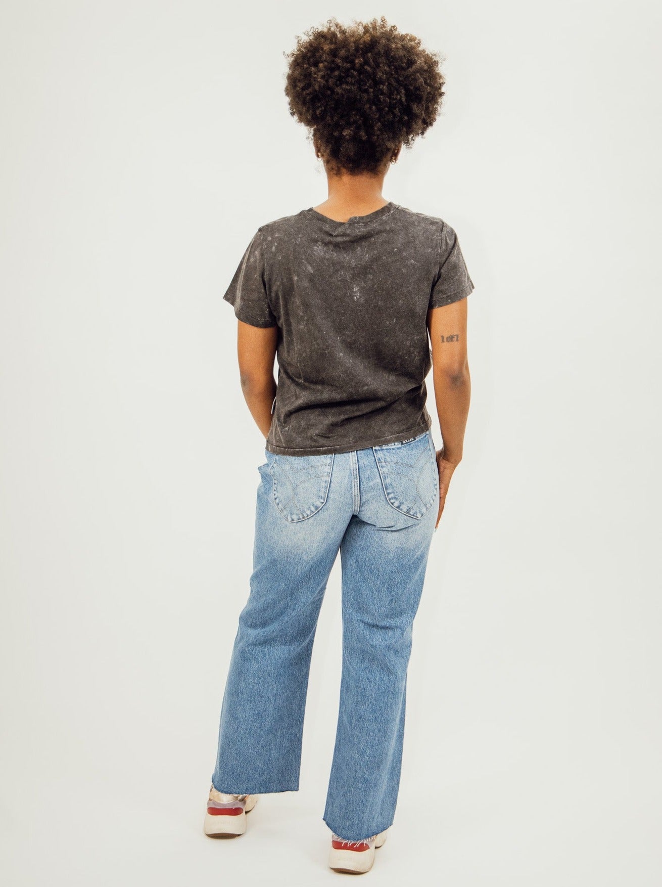 women's rollas high-rise, relaxed fit jean with a crop flare hem