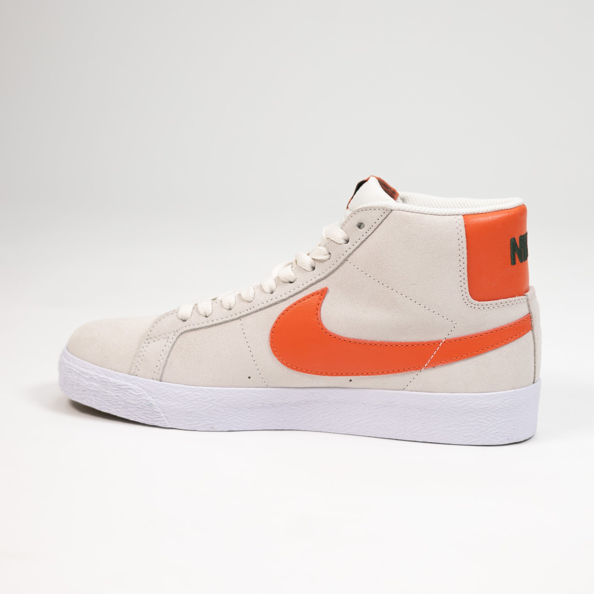 off white and orange nike sb blazer high top and white sole