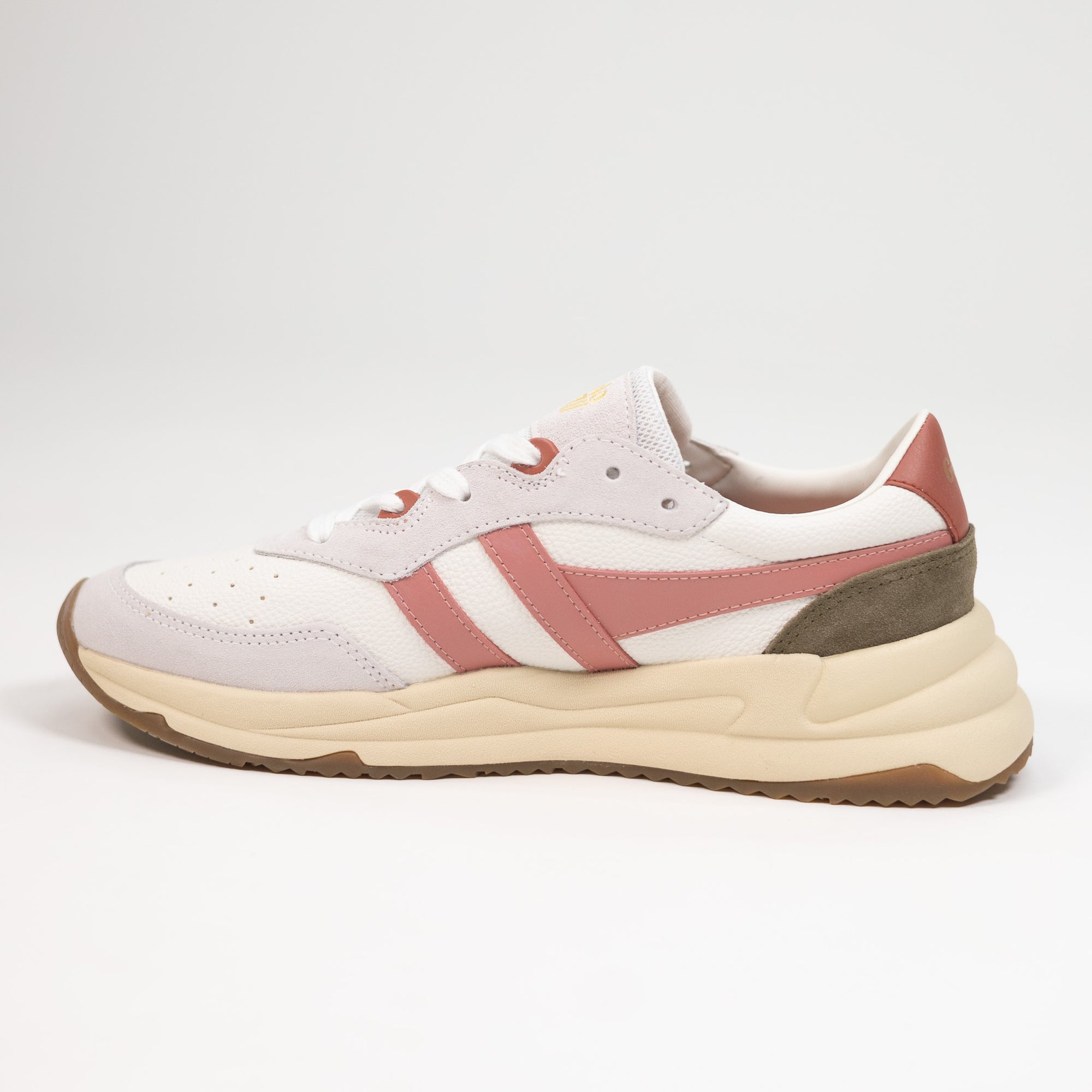 women's gola sneakers shoes with yellow pink white and grey