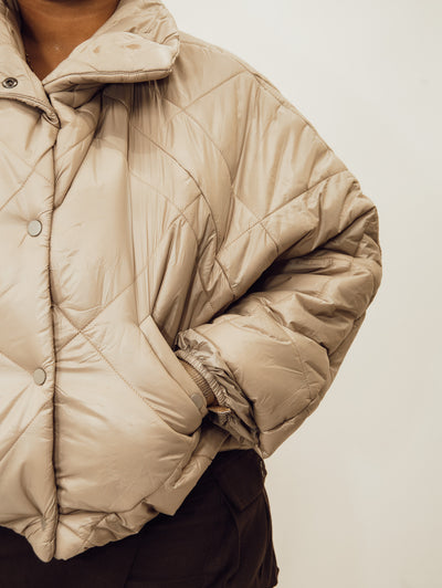 Miou Muse Quilted Nylon Puffer Jakcet - Pale Leaf