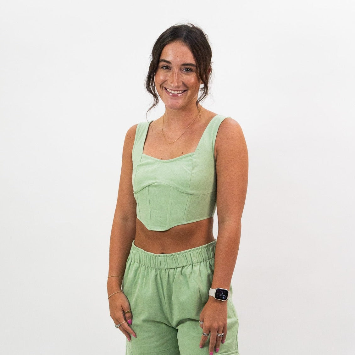 Baevely Bustier Corset Top - Green