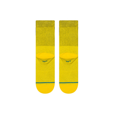 Yellow stance kids crew socks socks with a pokemon's pikachu on a white background