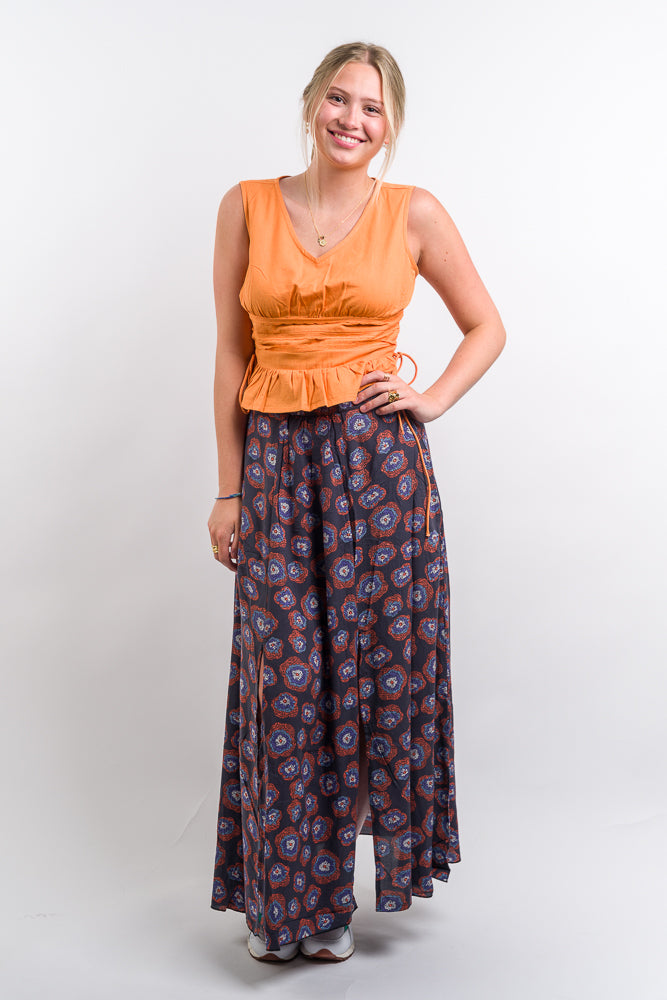 orange linen blend cami from native youth