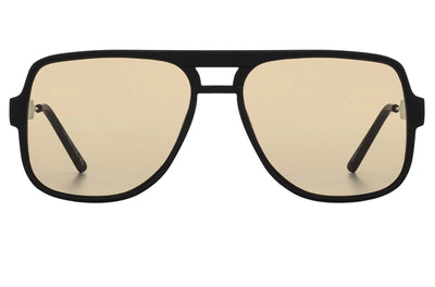 black matte spitfire sunglasses with tan lens