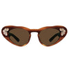 brown tortoise shell spitfire sunglasses for women with dark lenses and flower detail