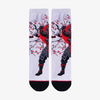 white pyvot men's socks featuring a striking design of the iconic rising sun, cherry blossoms, and a samurai warrior