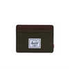 green and brown herschel cardholder wallet