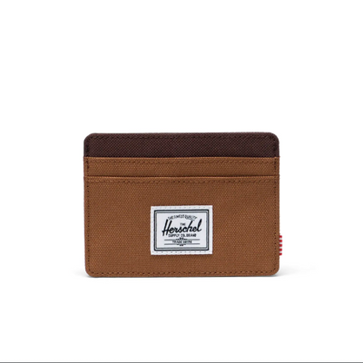 two tone brown herschel cardholder wallet