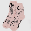 PINK BAGGU CREW SOCK FEATURING BLACK BALLET ICON IMAGES