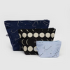 3 sizes of constellation and moon go pouches from baggu that can be used for makeup or whatever you need to store in them