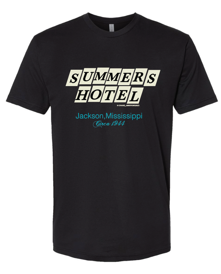 project chane tee shirt featuring the historic summers hotel in jackson mississippi circa 1944