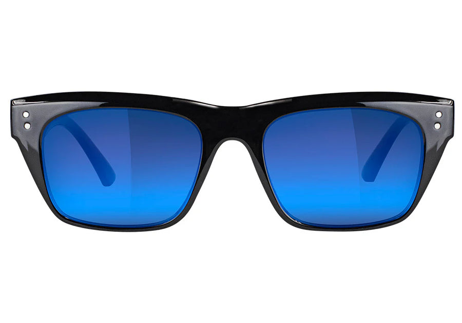 Glassy Santos Sunglasses - Black/Blue Lens