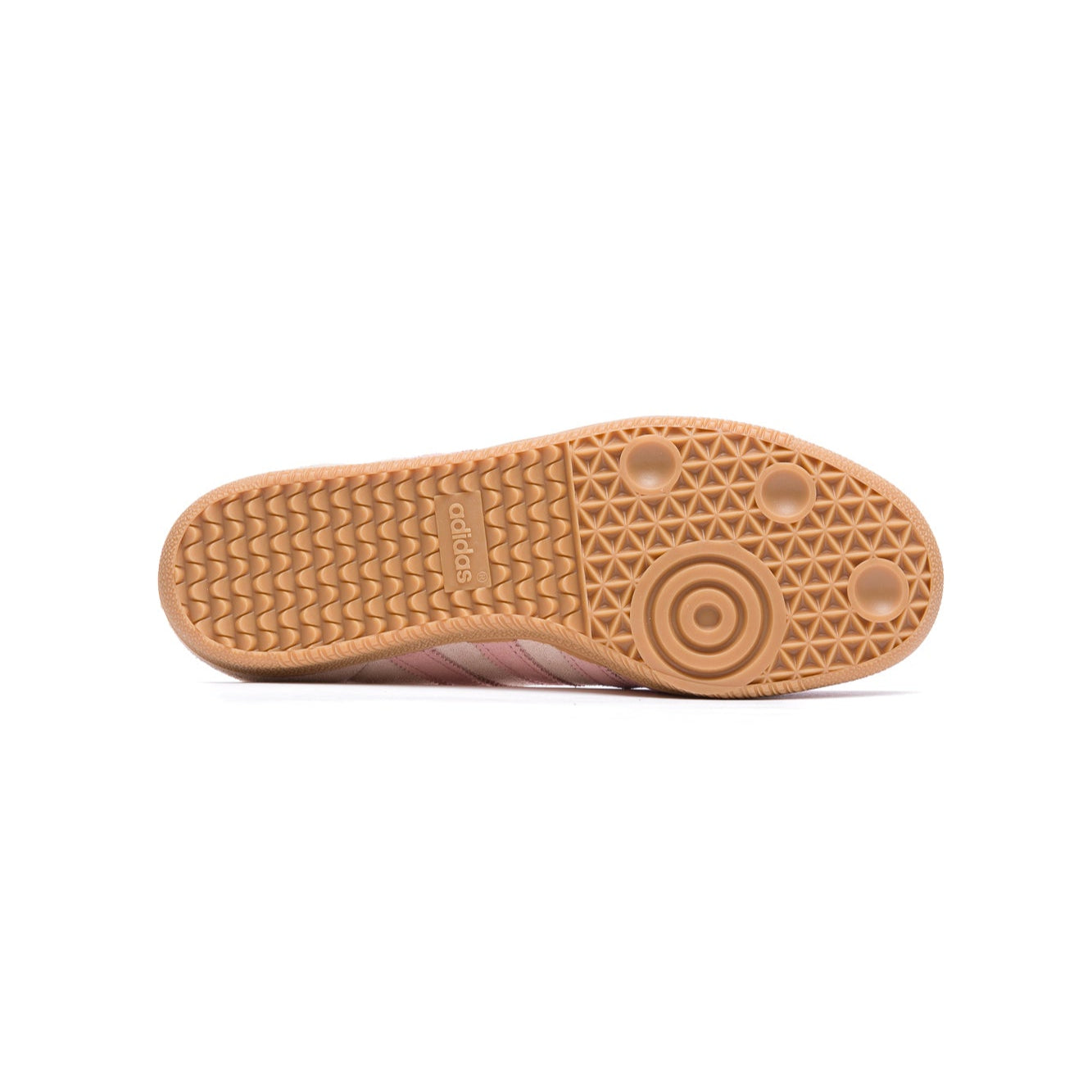 Pink Adidas women's samba sneaker on a white background