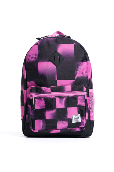 pink and black checkerboard herschel heritage youth backpack